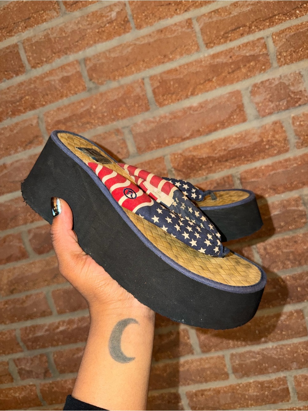 American Flag Platform Flip Flops - Stars & Stripes - Picture 2 of 7